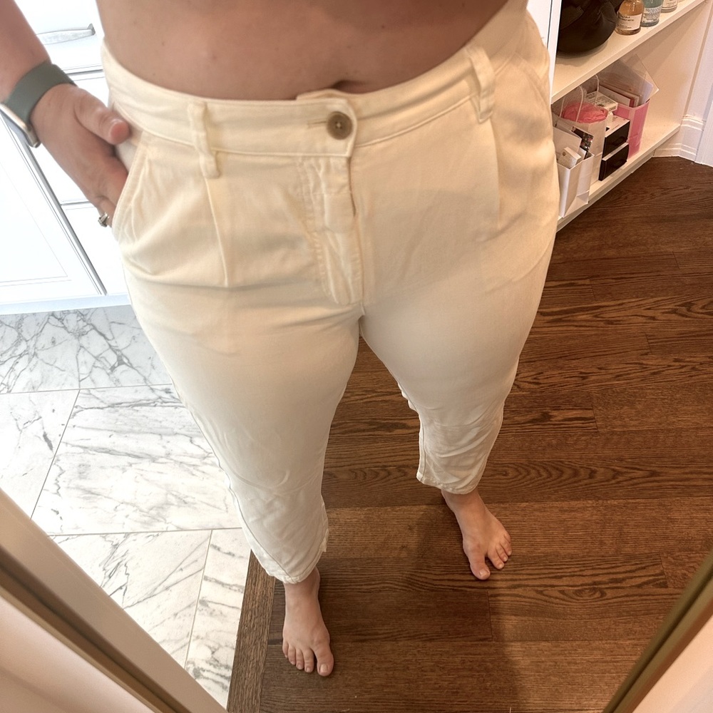 Off-white light weight Anthropologie Ankle Pants